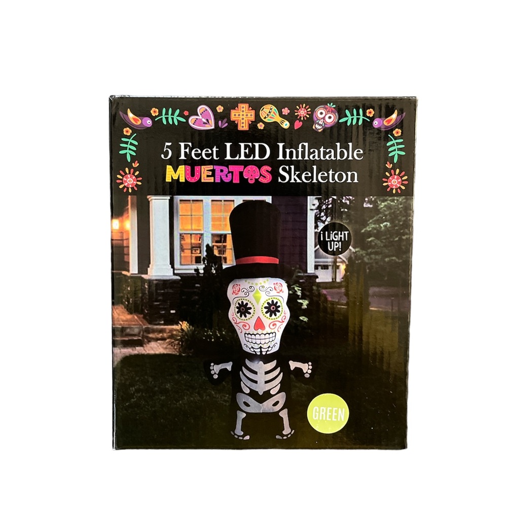5 feet LED inflatable Muertos Skeleton